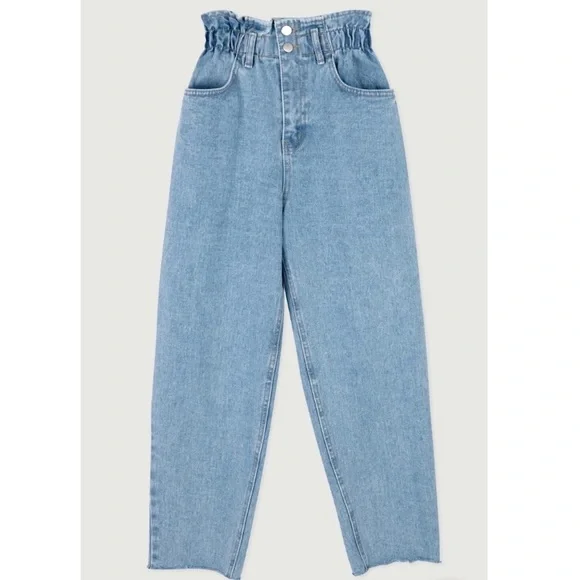 OAK + FORT Women's High Rise Jeans in Light Blue - Picture 2 of 5